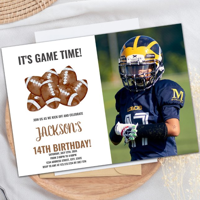 Foton från fotbollsdagen Bollar Fotboll Inbjudningar (Football Balls Football Birthday Invitations photo)