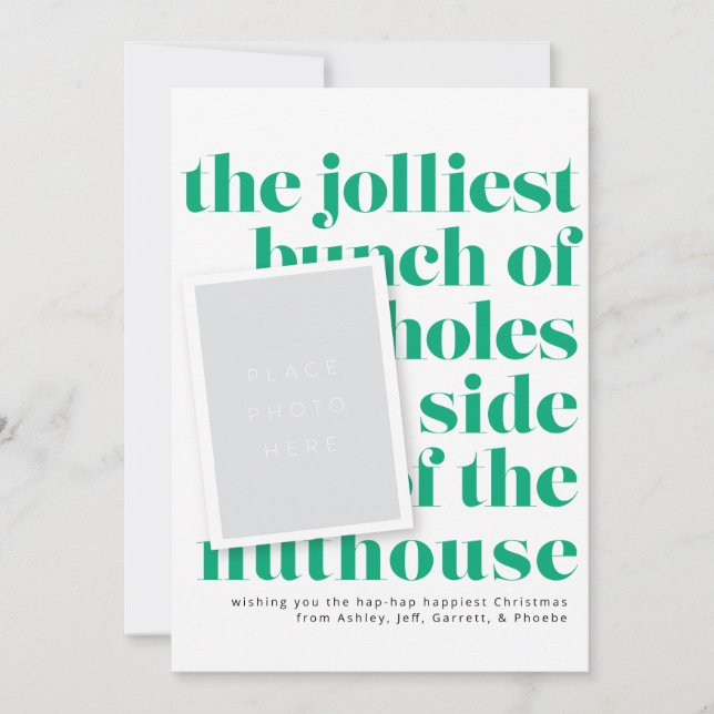 Foton från Jolliest Bunch Helgdag Tradition Porträ Inbjudningar (Framsida)