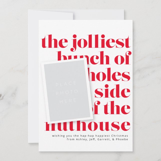 Foton från Jolliest Bunch Helgdag Tradition Porträ Inbjudningar (Framsida)