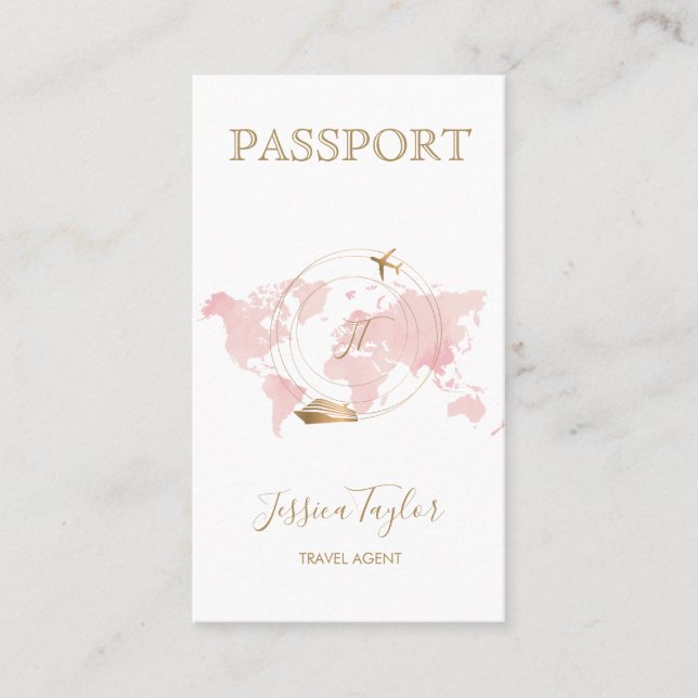 Foton från Monogram Travel Agent Passport World Ma Visitkort (Framsida)