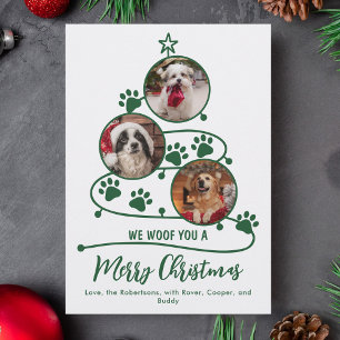 Foton från Pet jul Tass avtryck Hund Julkort