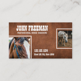 Foton från Rustic Brown Distress Struktur Horses P Visitkort