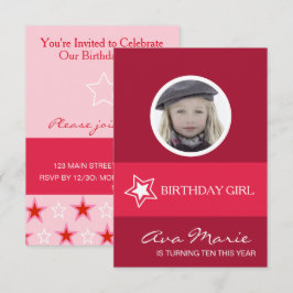 Foton från Star Birthday Girl Inbjudningar