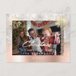 Foton god jul Lycklig år Guld Grått Glitter  Vykort
