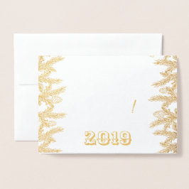 Foton guld God jul & Gott nytt år Folierat Kort