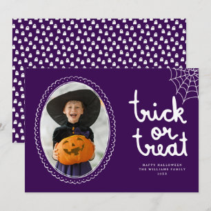 Foton hand plockade Ram Bus eller godis Halloween Kort