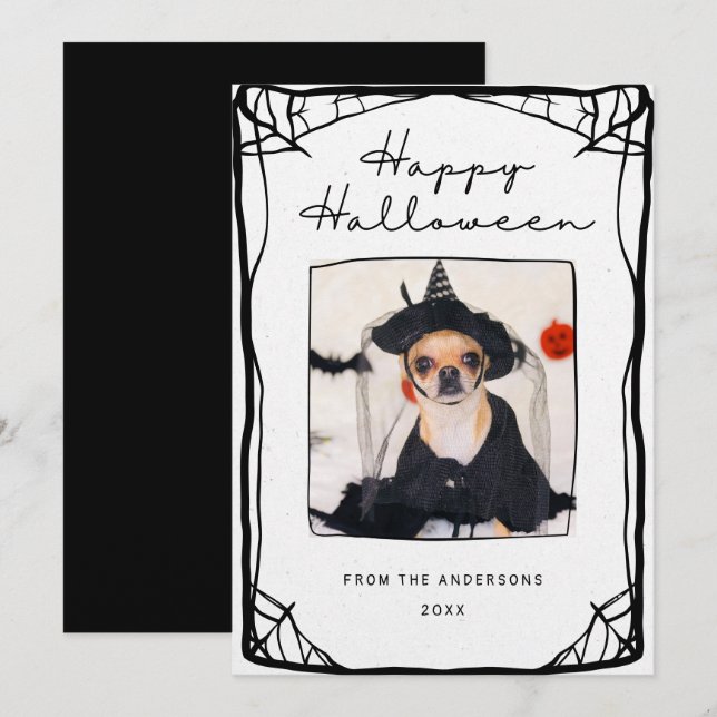Foton hand plockade Ram Webben Happy halloween Kort (Fram/baksida)