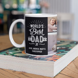 Foton i Fars dag Roligt World's Best Pappa Kids Na Kaffemugg