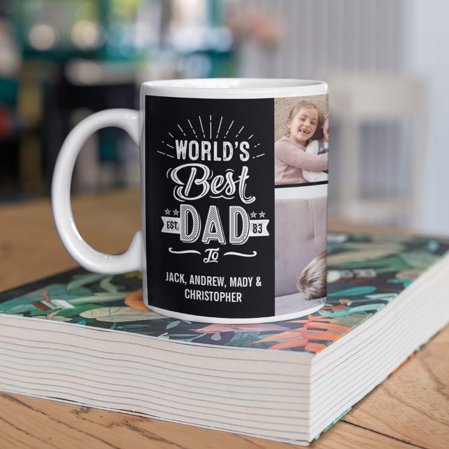 Foton i Fars dag Roligt World's Best Pappa Kids Na Kaffemugg (Skapare uppladdad)
