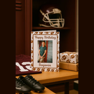 Foton i fotboll Älskare födelsedag Hälsning Kort