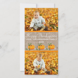 Foton i Happy thanksgiving Burlap 2 - Fotkort Julkort