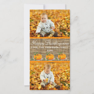 Foton i Happy thanksgiving Burlap 2 - Fotkort Julkort