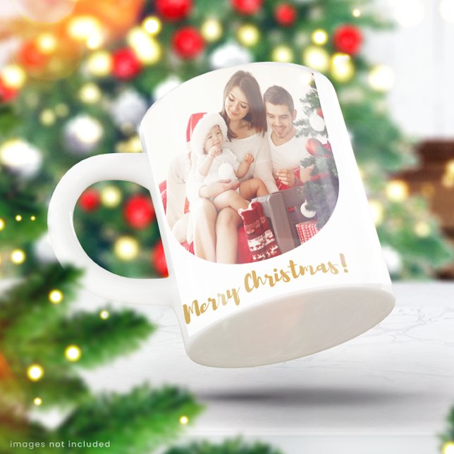 Foton i julfamiljen Modern Winter Helgdag 2 Kaffemugg (Skapare uppladdad)