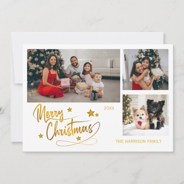 Foton i julklapp tre i familjen julkort (Framsida)