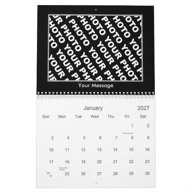 Foton Infoga kalender 2011, mall svart Ram (Jan 2027)