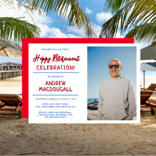 Foton lycklig Pension Firande Party i Inbjudningar