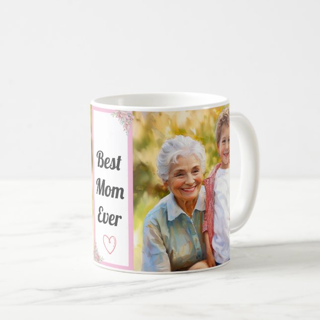 Foton med bästa Mamma någonsin modern Anpassningsb Kaffemugg (Framsida höger)