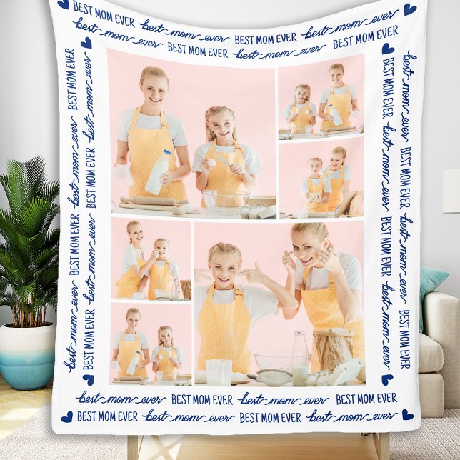 Foton med bästa Mamma någonsin modern Personlig 6 Fleecefilt (Skapare uppladdad)