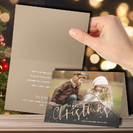 Foton med guld God jul Helgkort