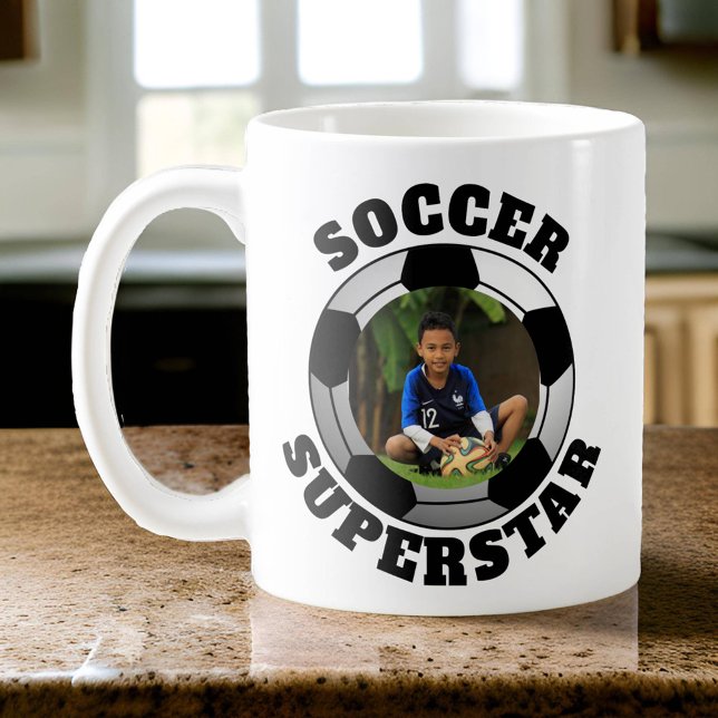 Foton med superstjärna kaffemugg (Photo Soccer Superstar Mug)