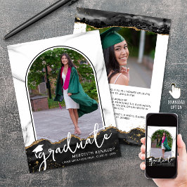 Foton med Trendig Script Arch Black Guld 2 Photos Meddelande