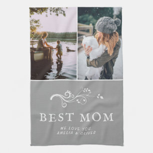 Foton Mor i bästa Mamma Modern Foliage 2-Anpassnin Kökshandduk