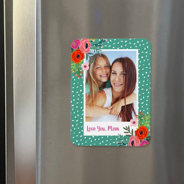 Foton Mors dag i Bright Blommigt Anpassningsbar Magnet (Skapare uppladdad)