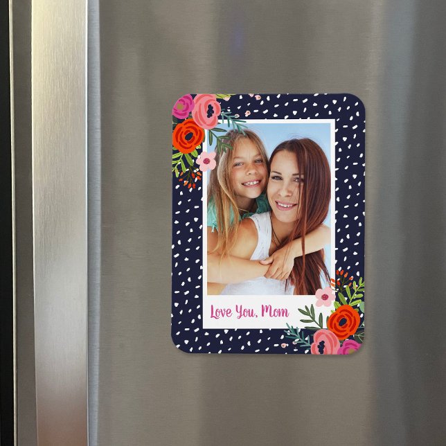 Foton Mors dag i Bright Blommigt Anpassningsbar Magnet (Skapare uppladdad)