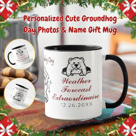 Foton och Namn-gåva från personlig Cute Groundhog Mugg