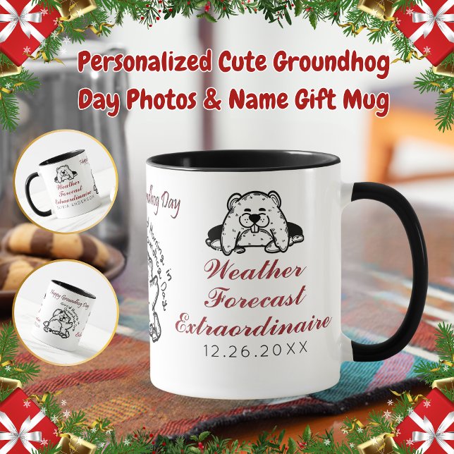 Foton och Namn-gåva från personlig Cute Groundhog  Mugg (Skapare uppladdad)