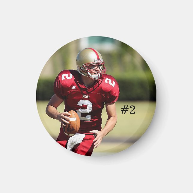 Foton och nummer för personlig fotboll magnet (Framsidan)