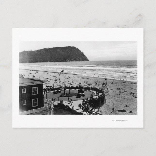 Foton över strandremsa och strandpromenader vykort (Framsida)