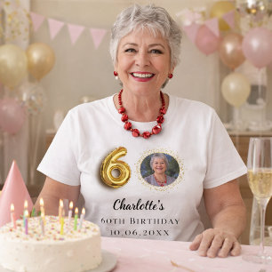 Foton på 60-årsdagen guld t shirt
