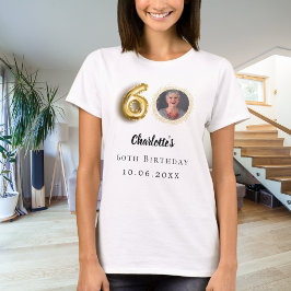 Foton på 60-årsdagen guld t shirt