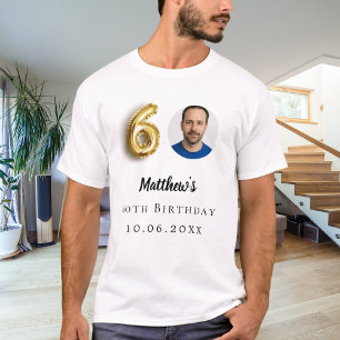 Foton på 60-årsdagen guld t shirt