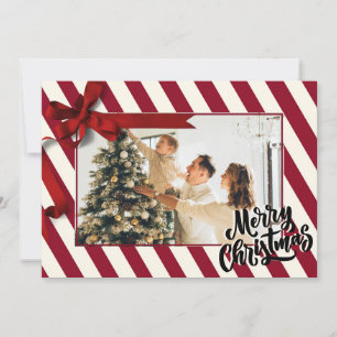 Foton på julremsan candy cane mönster julkort