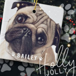 Foton på plåt från Hund Namn i Tass Julgransprydnad Keramik<br><div class="desc">Lägg till pet namn i uppspelningsbar skripttypografi på en enkel hund-namn-platta. Lägg till ett foto av anpassningsbarnas husdjur.</div>