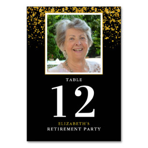 Foton pension Firande Party Guld Glitter Bordsnummer
