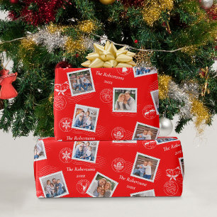Foton Röda i Frimärkets julfamilj Presentpapper