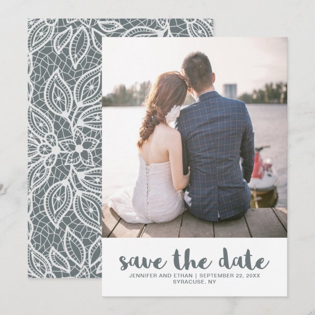 Foton snöre Bröllop spara datum Datumet (Fram/baksida)