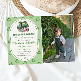 Foton sopor Sopor Lastbil 1:a födelsedag Party Inbjudningar