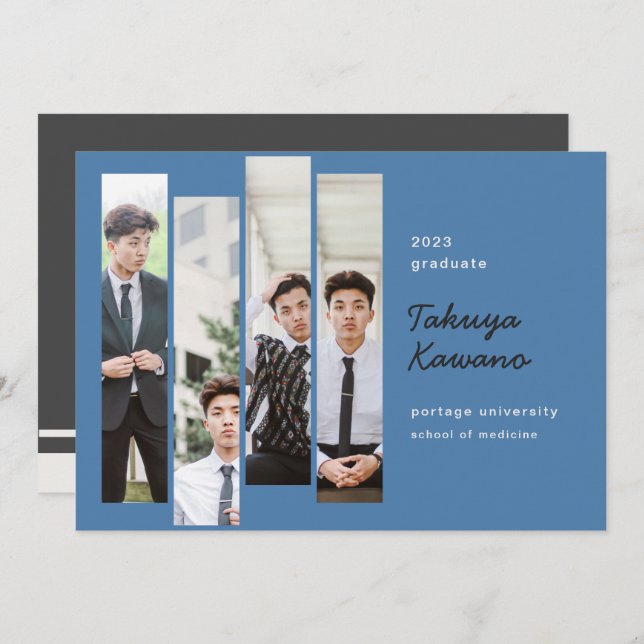 Foton Studenten Cobalt Blue Black-meddelande Meddelande (Fram/baksida)