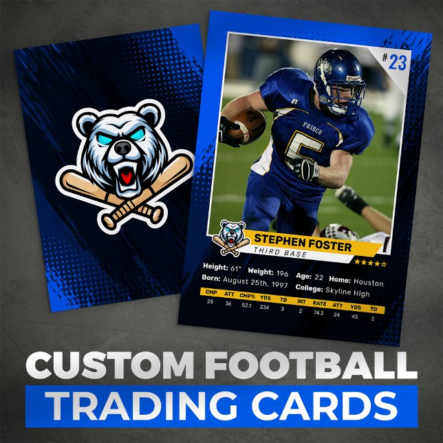 Foton till Blue & Black Football Traball Card Play (Skapare uppladdad)