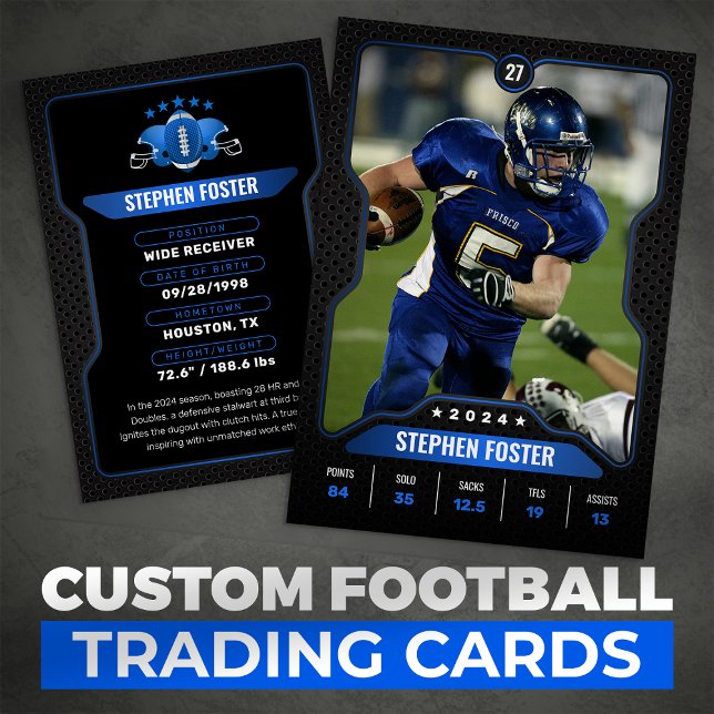 Foton till Blue & Black Football Traball Card Play (Skapare uppladdad)