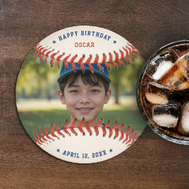 Foton till Grattis på födelsedagen Party i Basebal Underlägg Papper Rund