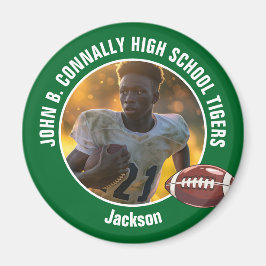 Foton till grönt High School Football Player Magnet
