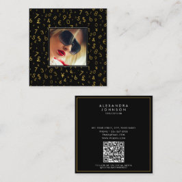 Foton till Guld Luxury Number Currency Influencer  Fyrkantigt Visitkort