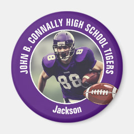 Foton till lila High School Football Player Magnet