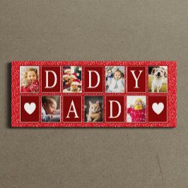 Foton till Multi-Photo Red Heart Mönster Pappa Canvastryck