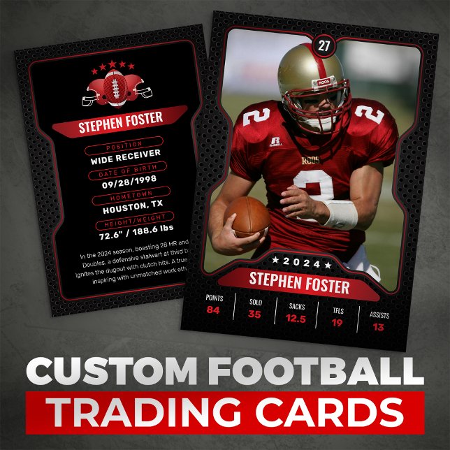 Foton till Red & Black Football Traball Card Playe (Skapare uppladdad)